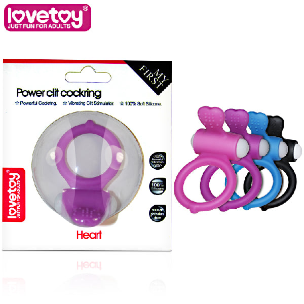 Power Clit Cockring Heart Black  - Club X