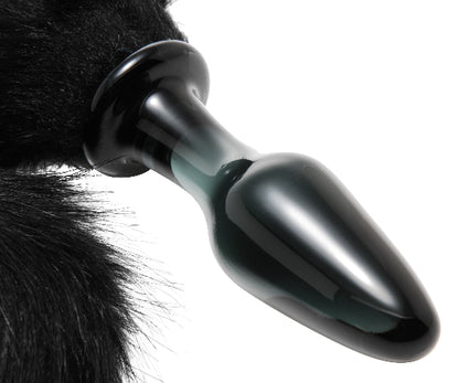 Midnight Fox Glass Anal Plug with Tail  - Club X