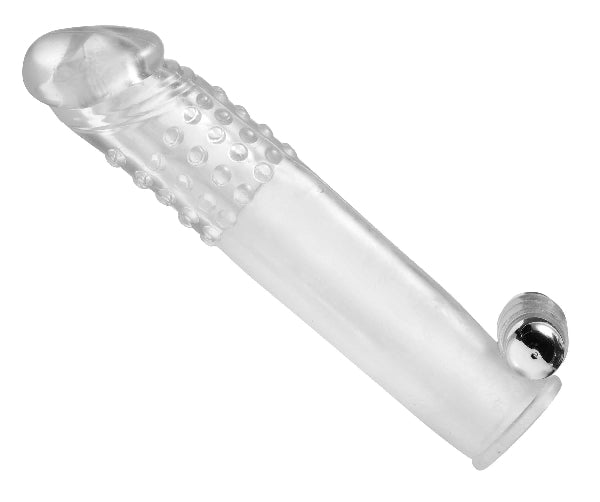 Clear Sensations Penis Extender Vibro Sleeve With Bullet  - Club X