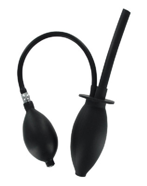 Inflatable Enema Plug Silicone Black  - Club X