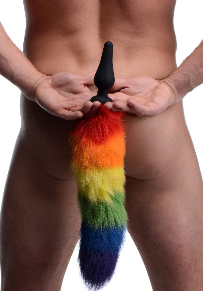 Rainbow Tail Silicone Butt Plug  - Club X