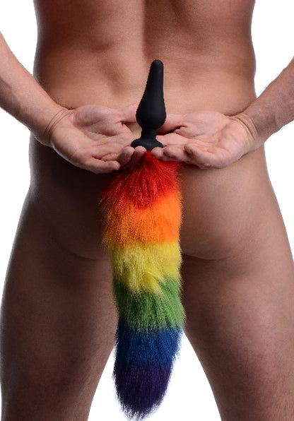 Rainbow Tail Silicone Butt Plug  - Club X