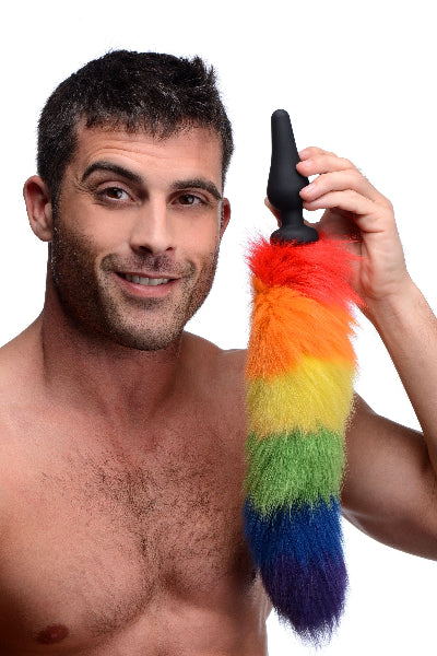Rainbow Tail Silicone Butt Plug  - Club X