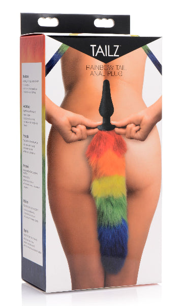 Rainbow Tail Silicone Butt Plug  - Club X