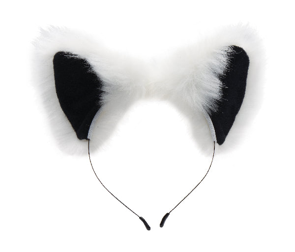 Anal Plug And Ears Set White Fox Tail  - Club X