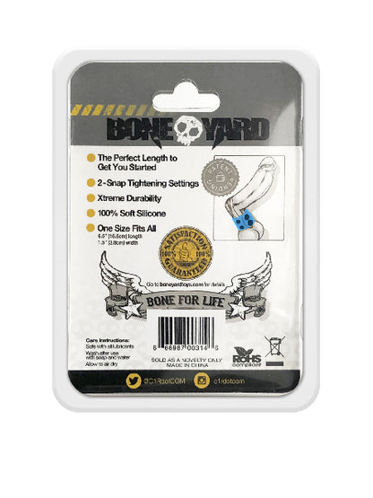 Boneyard 1.5inch Silicone Ball Strap - 3 Snap - Blue  - Club X