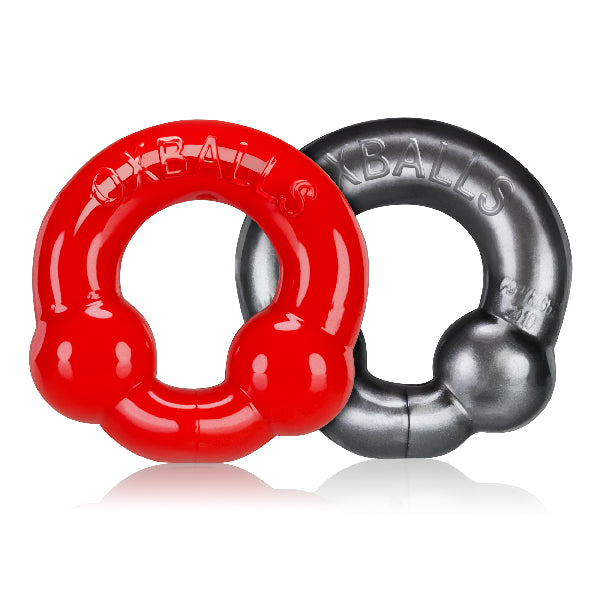 Ultraballs 2 Pack Cockring Steel And Red Default Title - Club X