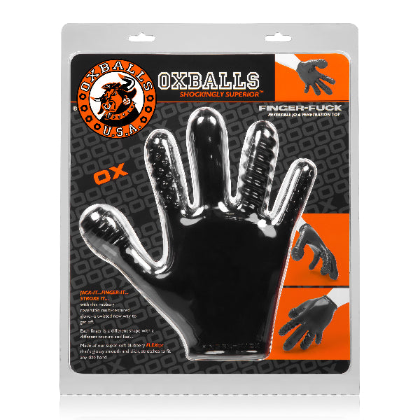 Finger Fuck Glove Black  - Club X