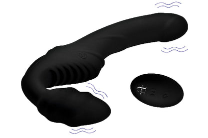 Pro Rider 9X Vibrating Silicone Strapless Strap On With Remote Control  - Club X