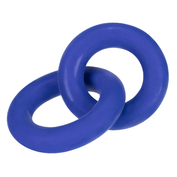DUO Linked Cock/Ball Rings by Hunkyjunk Cobalt  - Club X