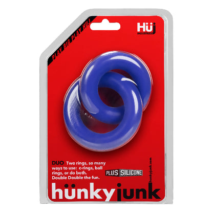 DUO Linked Cock/Ball Rings by Hunkyjunk Cobalt  - Club X