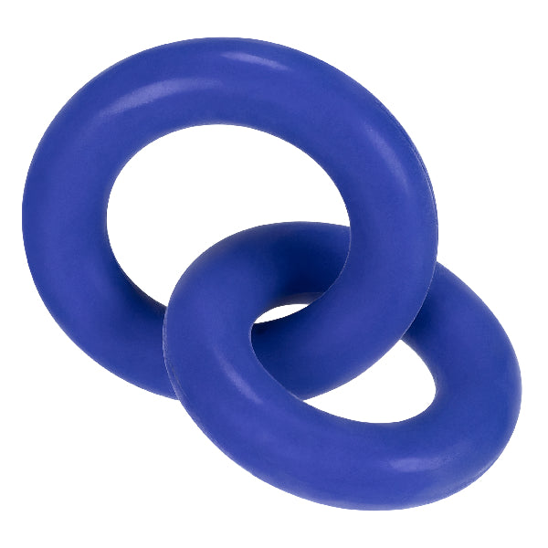 DUO Linked Cock/Ball Rings by Hunkyjunk Cobalt  - Club X