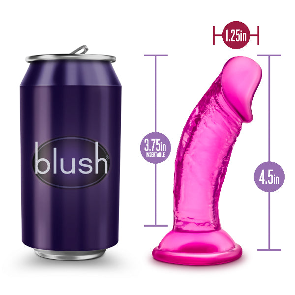 B Yours Sweet N Small Dildo with Suction Cup 4in Pink  - Club X