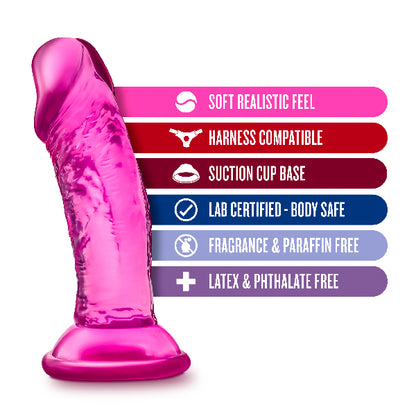 B Yours Sweet N Small Dildo with Suction Cup 4in Pink  - Club X