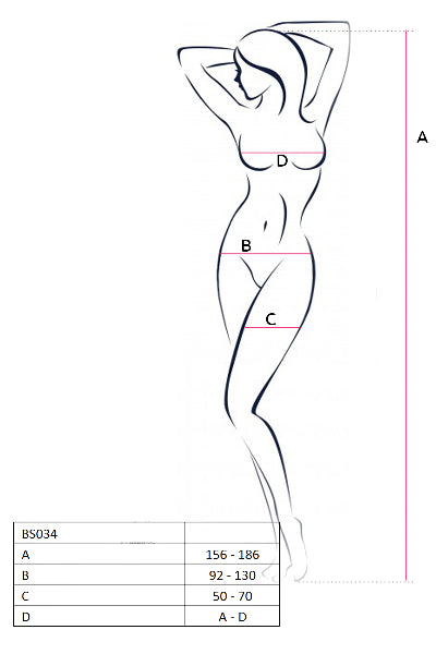 Bodystocking BS034 Black One Size Default Title - Club X