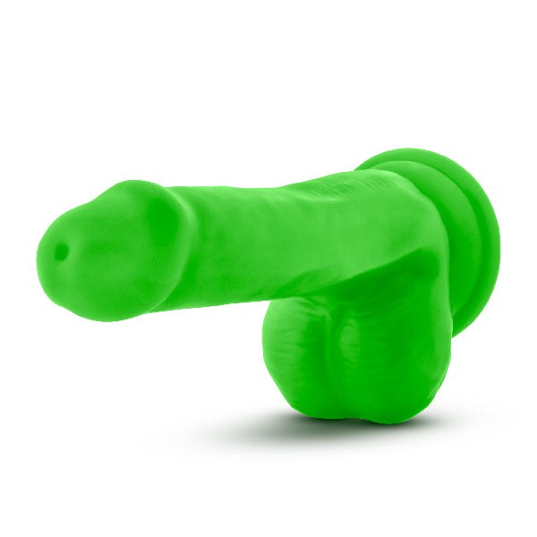 Neo Elite 6in Silicone Dual Density Cock with Balls Neon Green  - Club X
