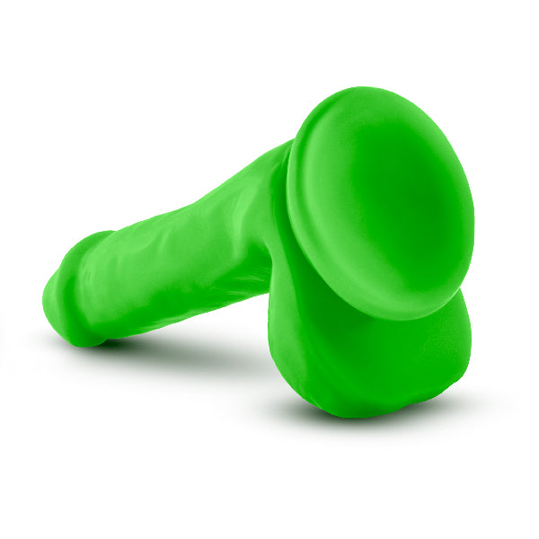 Neo Elite 6in Silicone Dual Density Cock with Balls Neon Green  - Club X