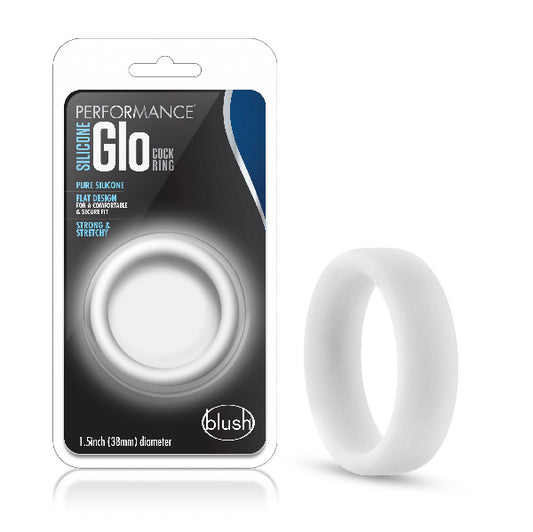 Performance Silicone Glo Cock Ring White Glow  - Club X