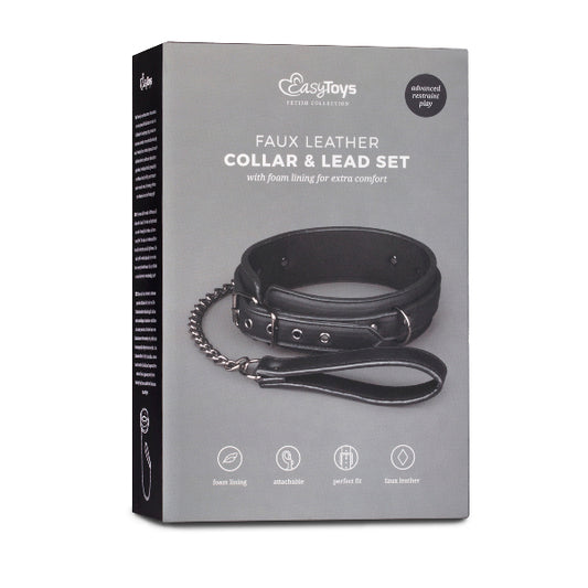 Fetish Collar With Leash  - Club X