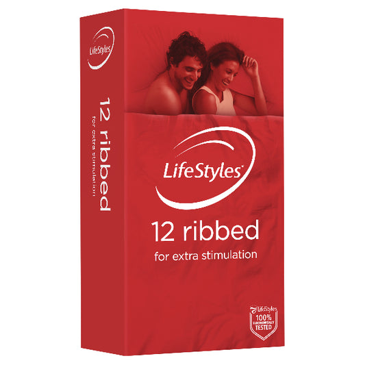 Lifestyles Ribbed 12 Condom  - Club X