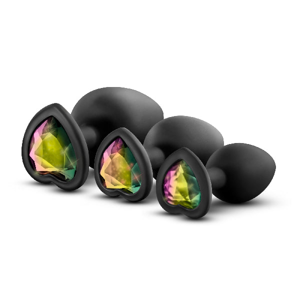 Luxe Bling Plugs Training Kit Black With Rainbow Gems  - Club X