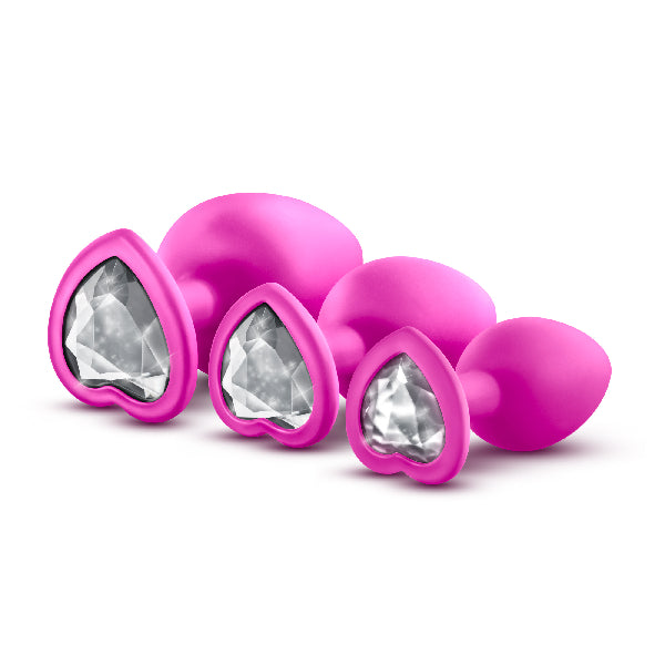 Luxe Bling Plugs Training Kit Pink With White Gems  - Club X