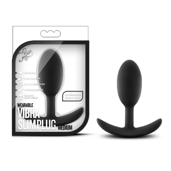 Luxe Wearable Vibra Slim Plug Medium Black  - Club X
