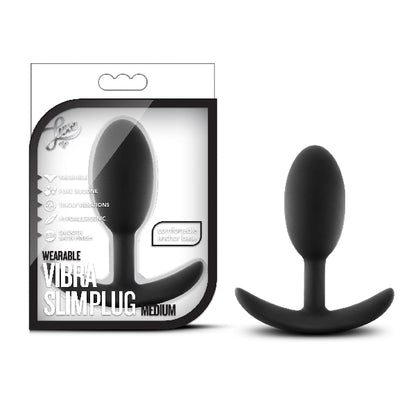Luxe Wearable Vibra Slim Plug Medium Black  - Club X
