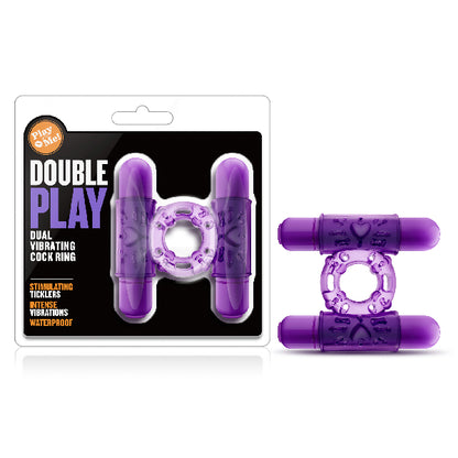 Play With Me Double Play Dual Vibrating Cock Ring Purple  - Club X