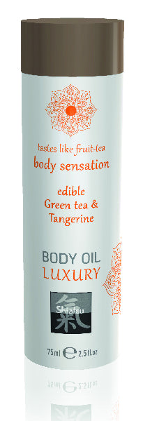 Shiatsu Luxury Body Oil Edible Green Tea & Tangerine  - Club X
