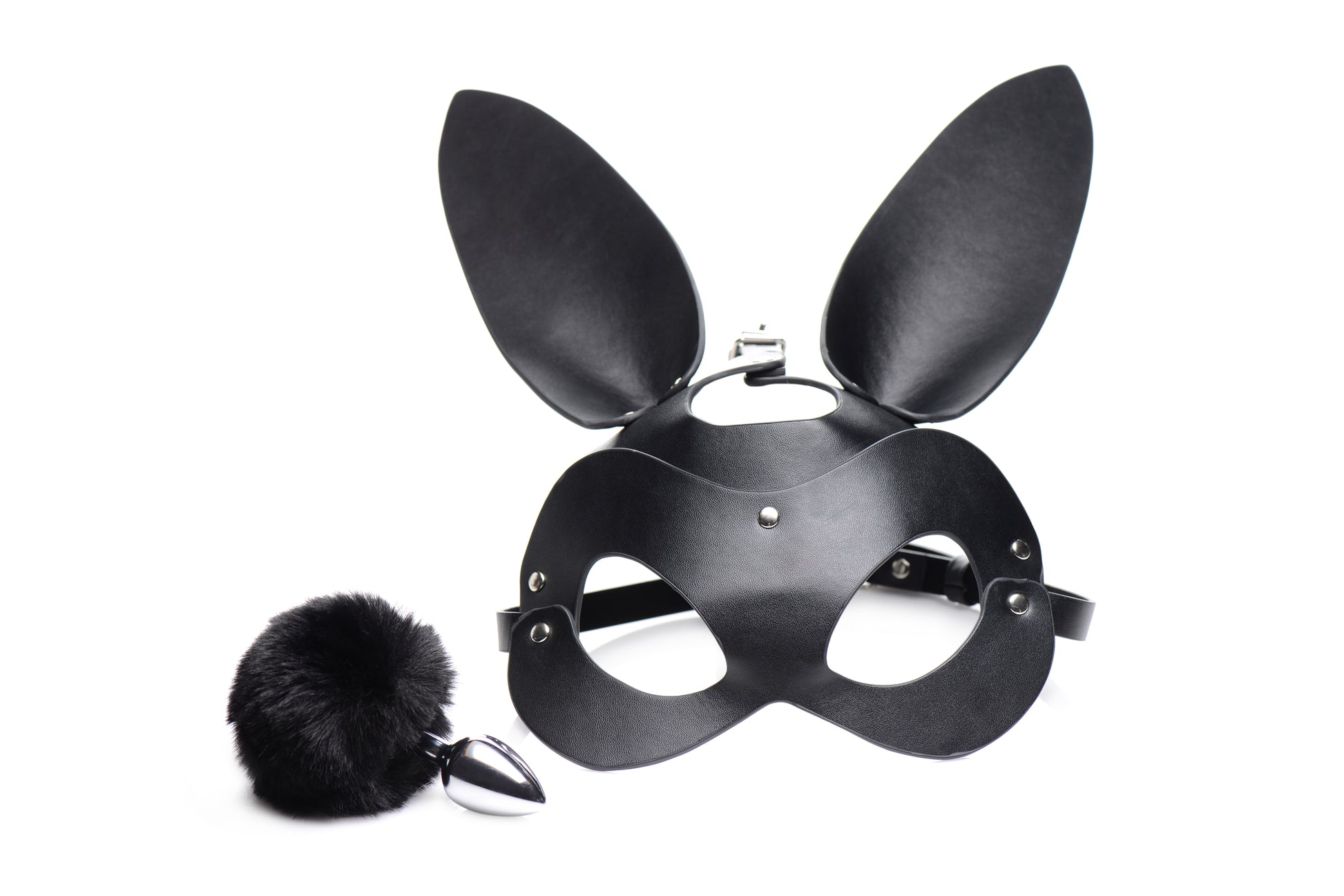 Bunny Tail Anal Plug And Mask Set  - Club X