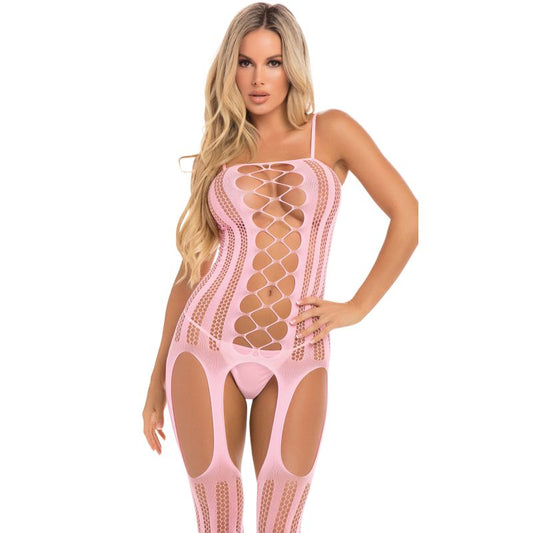 Fake News Bodystocking Pink One Size Default Title - Club X