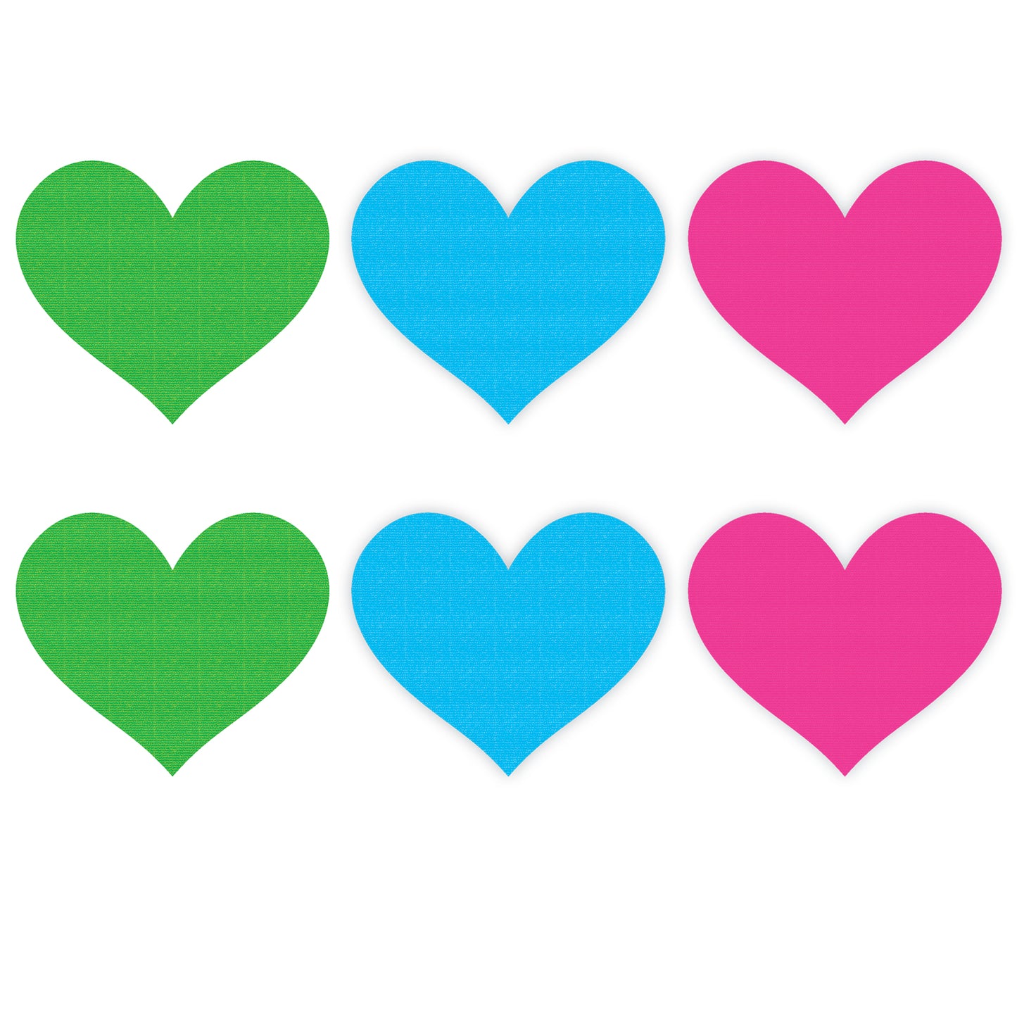 Neon Heart Pasties 3 Pk Green/Blue/Pink  - Club X