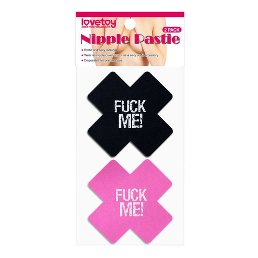 FUCK ME Cross Pattern Nipple Pasties Twin Pack Default Title - Club X