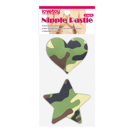 Camo Stars And Heart Nipple Pasties Twin Pack Default Title - Club X