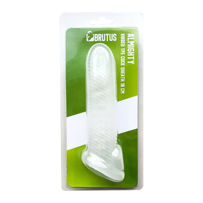 Almighty Ribbed Cocksheath 18cm  - Club X