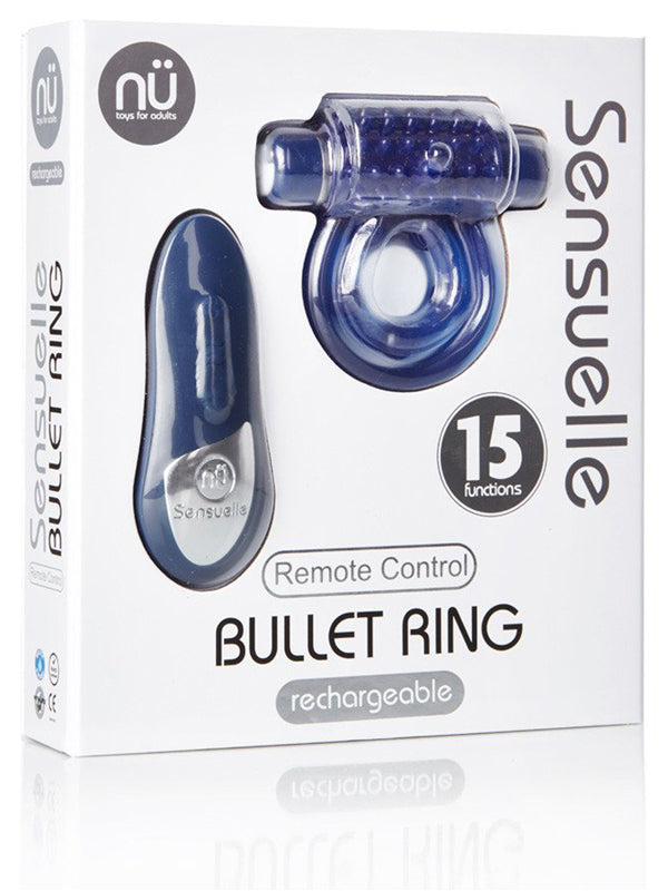 Nu Sensuelle Remote Control Bullet Ring Blue - Club X