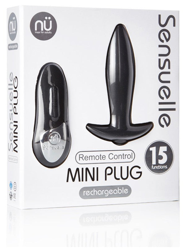 Nu Sensuelle Remote Control Vibrating Mini Plug Black - Club X