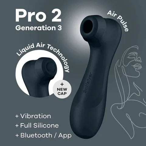 Satisfyer Pro 2 Generation 3 with App Control Powerful Vibrator - Wine Red  - Club X