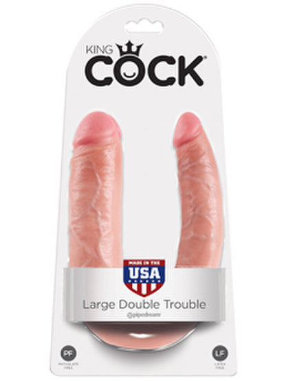 King Cock Double Trouble Flesh Dildo Large - Club X