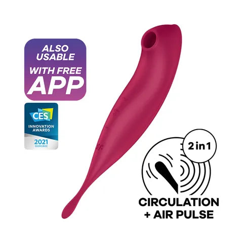 Satisfyer Twirling Pro+ App Control  Vibrator Dark Red - Club X