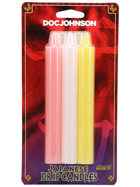 Japanese Drip Candles 3 Pack Pink White Yellow  - Club X
