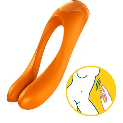 Satisfyer Candy Cane Vibrator Stimulator Orange - Club X