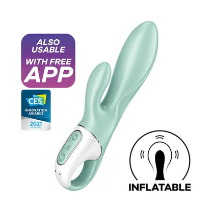 Satisfyer Air Pump Bunny 5 App Control Vibrator Mint  - Club X