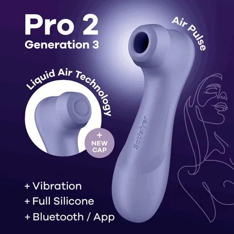 Satisfyer Pro 2 Generation 3 with App Control Powerful Vibrator - Wine Red  - Club X