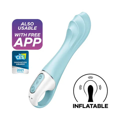 Satisfyer Air Pump Vibrator 5 App Control - Blue  - Club X