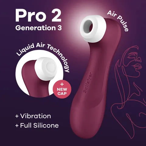 Satisfyer Pro 2 Generation 3 Vibrator Wine Red - Club X