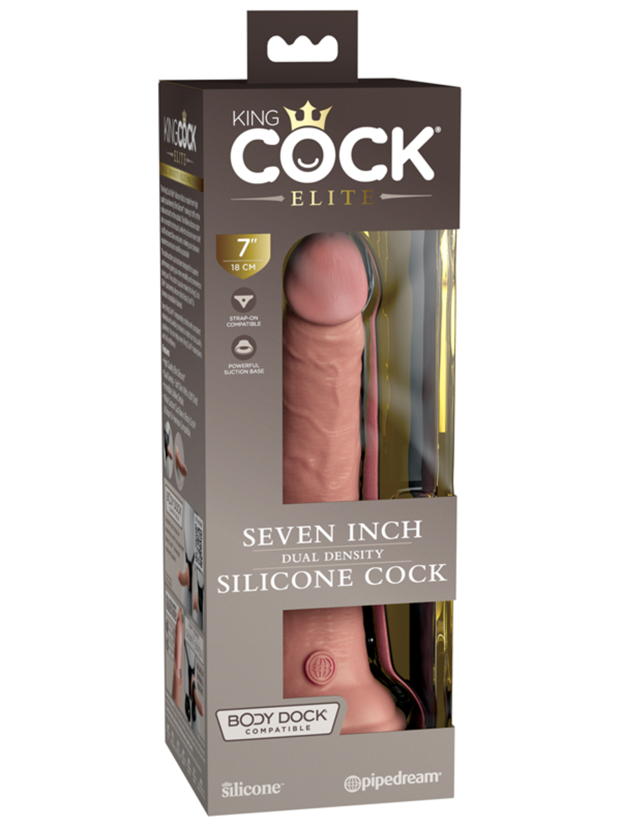 King Cock Elite 7 In. Silicone Dual Density Cock Light  - Club X