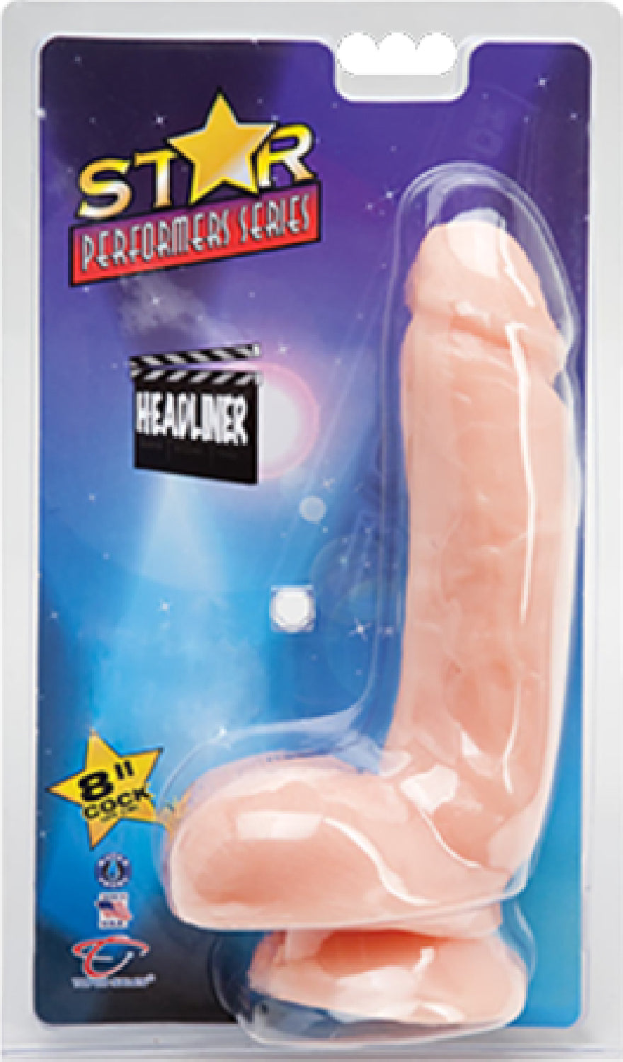 Star Headliner 8" Realistic Cock with Suction Cup  - Club X