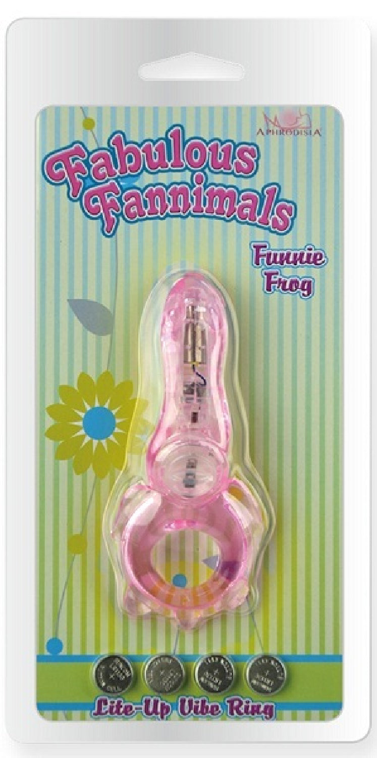 Funny Frog Vibe Cock Ring (Pink)  - Club X